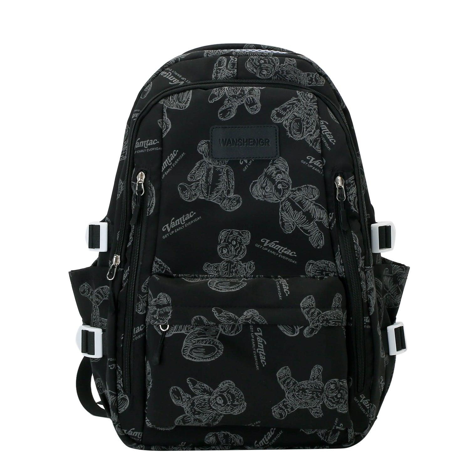 Bear Hug: Adorable Pattern Backpack Bag - Trendy Mix