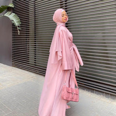 Women's Elegant Solid Color Two-Piece Islamic Outfit - Trendy Mix