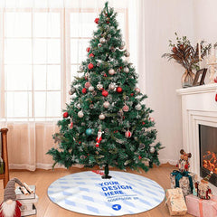 Elegant Glossy Christmas Tree mat with Plush Backing - Trendy Mix