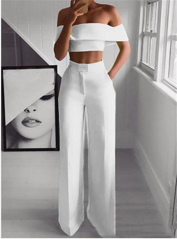 Amazon Sexy Top And Trousers Ladies Two-piece Set Women Lady - Trendy Mix