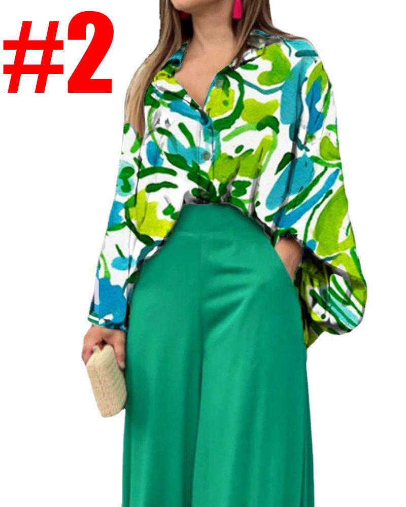 Women's Printed Casual Plus Size Suit - Trendy Mix