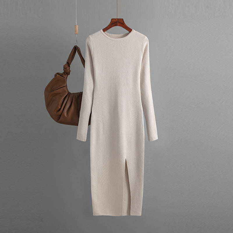 Slim Fit Inner Wear Long Sleeve Skinny Knit Dress