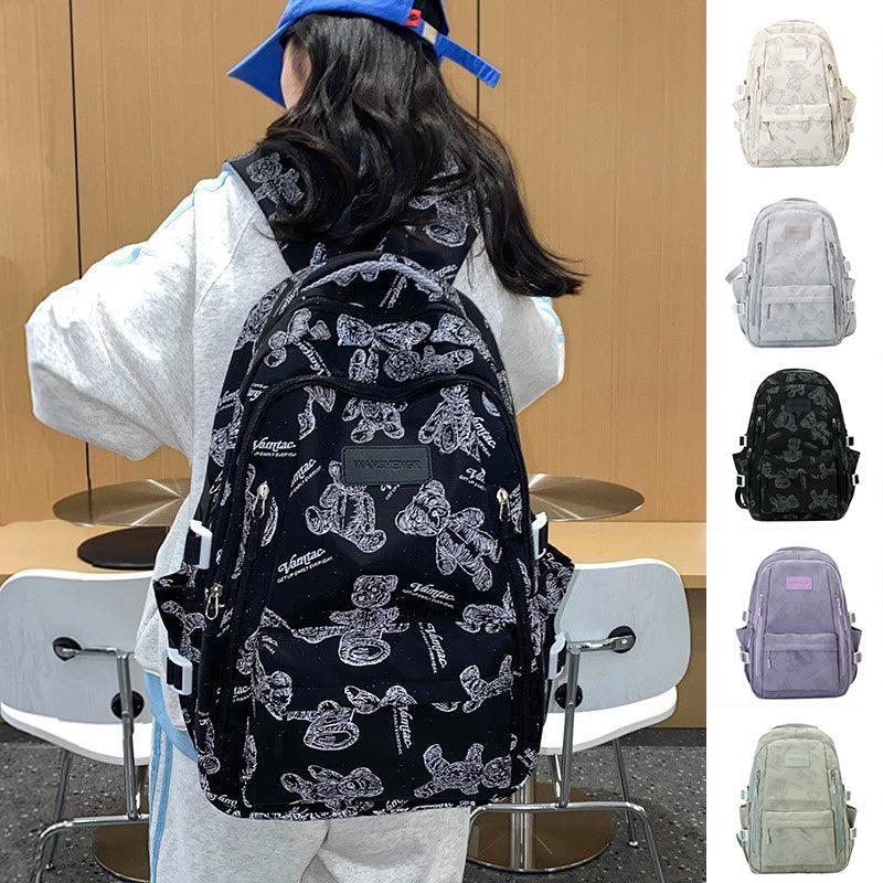 Bear Hug: Adorable Pattern Backpack Bag - Trendy Mix