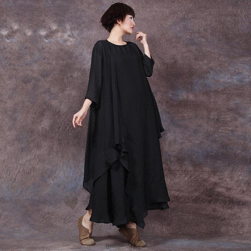 ChicEase Lightweight Cotton Linen Cape Coat - Trendy Mix