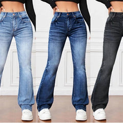 Denim High Waist Trousers - Trendy Mix