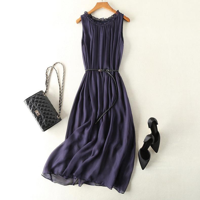 Elegance Sleeveless Holiday Slim Looking Vest Dress - Trendy Mix