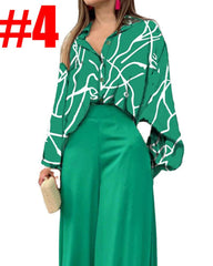 Women's Printed Casual Plus Size Suit - Trendy Mix