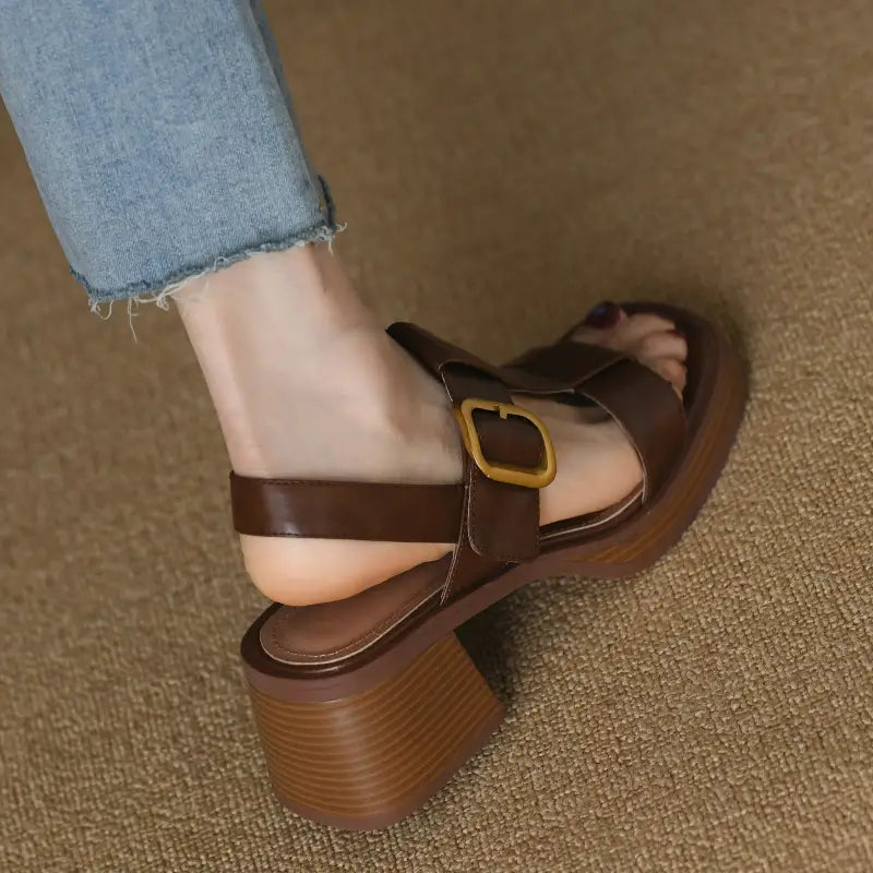 British Style Retro One-way Sandals