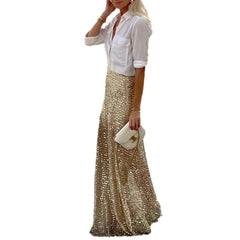 Women's Sequin Long Skirt Sequin Skirt - Trendy Mix