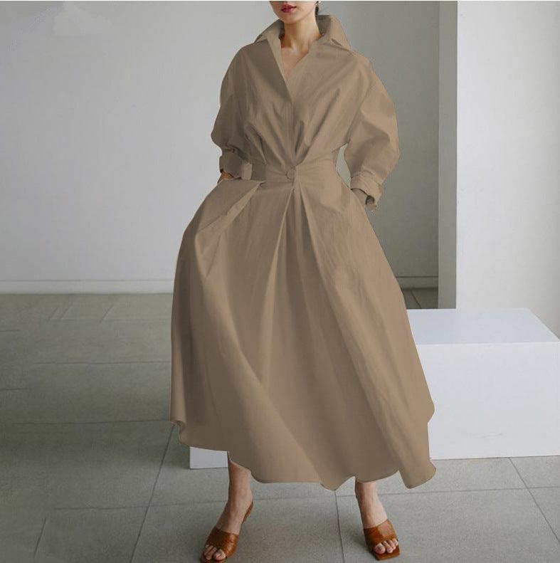 Loose Dress Women Elastic High Waist Show Thin Temperament Knee-length - Trendy Mix