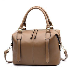 Chic Vintage Leather Shoulder Tote for Women - Trendy Mix