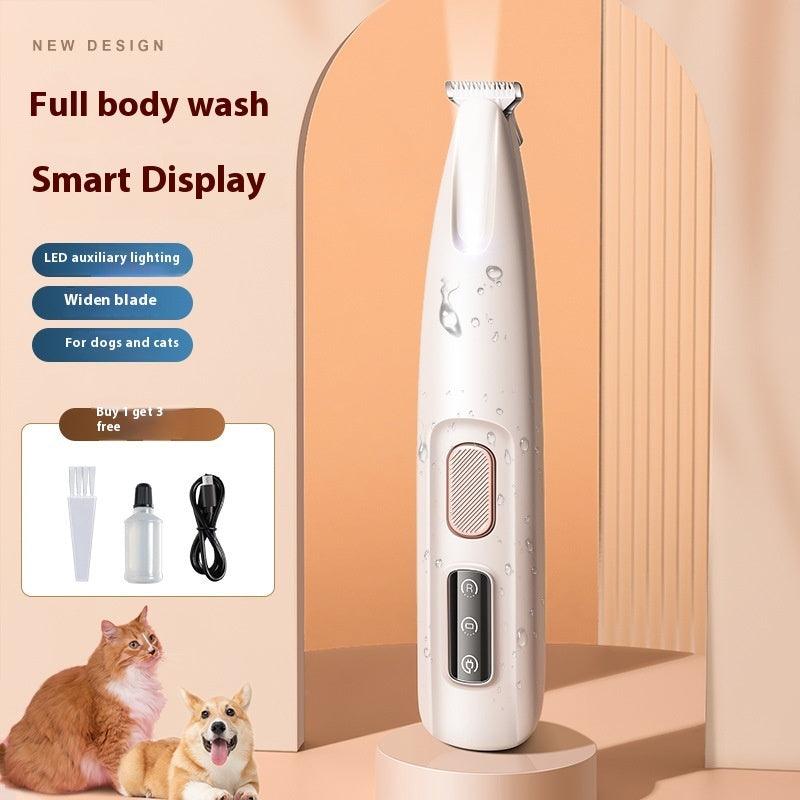 LED Waterproof Pet Paw Trimmer with Wide Stainless Steel Blade - Trendy Mix