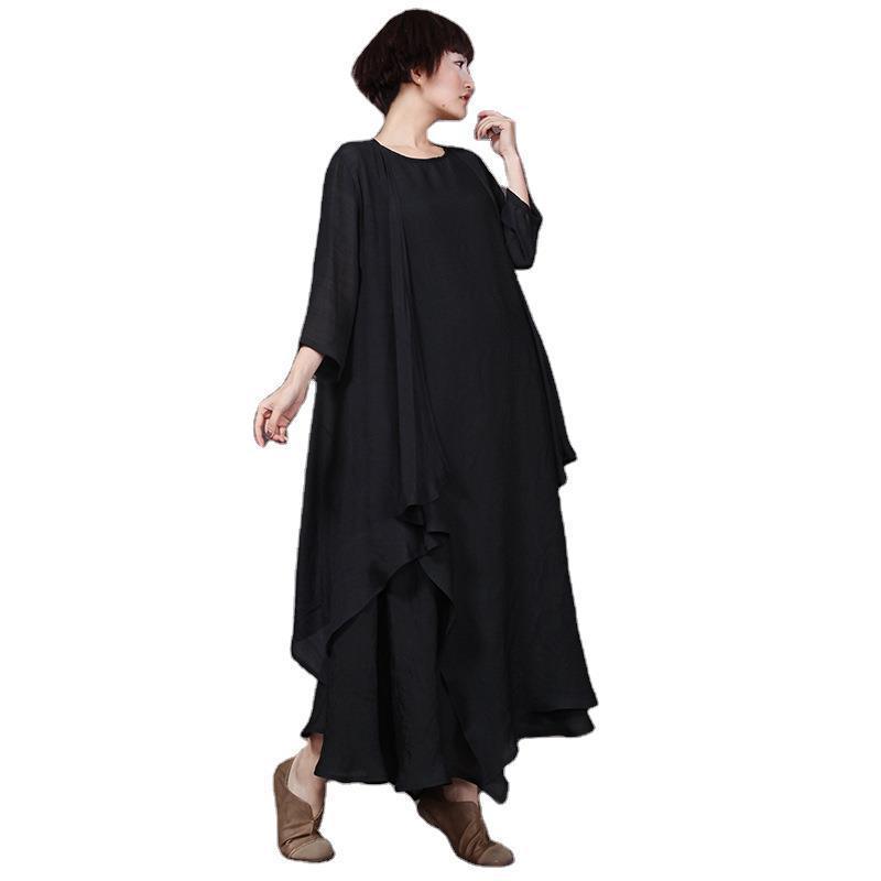 ChicEase Lightweight Cotton Linen Cape Coat - Trendy Mix