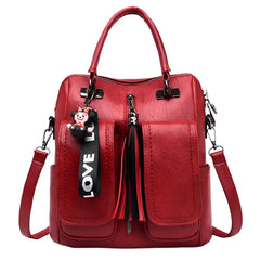 Versatile Vintage Leather Backpack - Trendy Mix