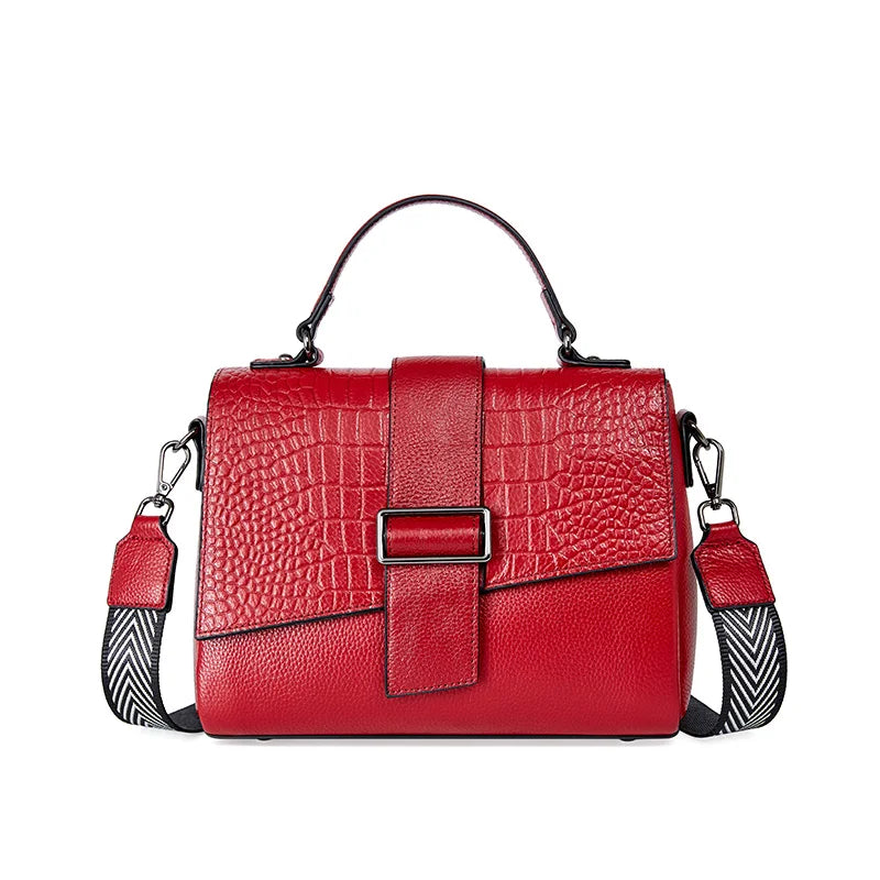 Vintage-Inspired Soft Leather Shoulder Bag - Trendy Mix