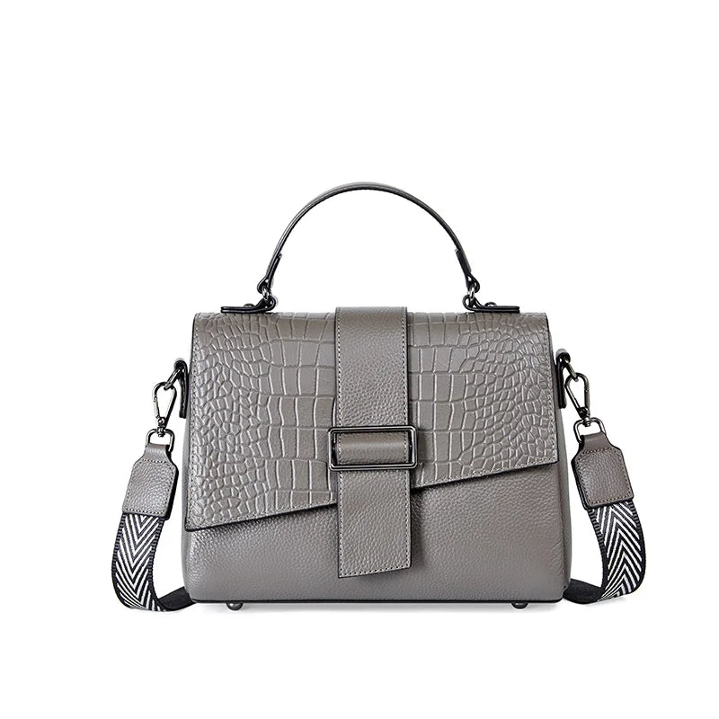 Vintage-Inspired Soft Leather Shoulder Bag - Trendy Mix