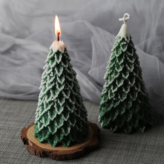 Large 3D Christmas Tree Candle Mold for Crafts