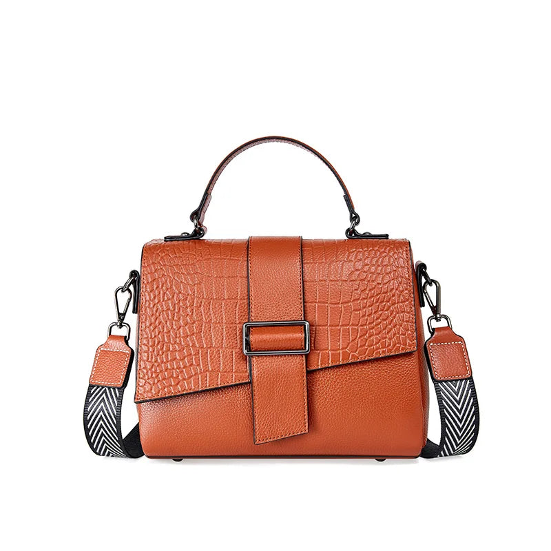 Vintage-Inspired Soft Leather Shoulder Bag - Trendy Mix