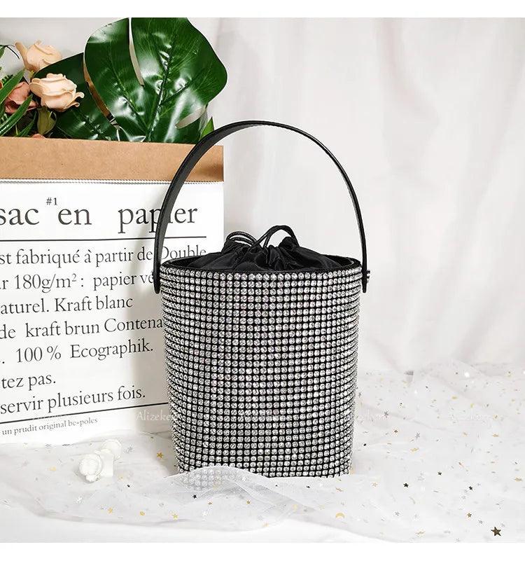 Dazzling Rhinestone Bucket Clutch Bag - Trendy Mix