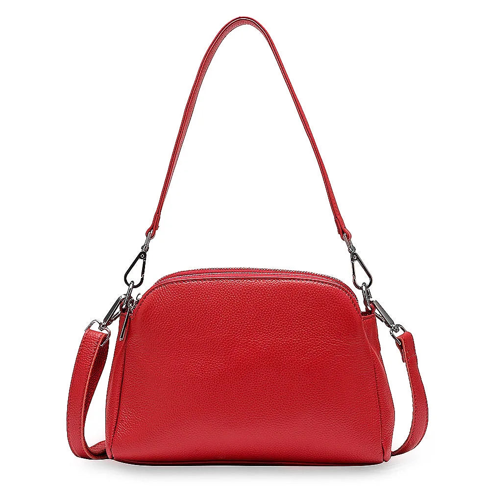 Chic Shell-Shape Leather Shoulder Bag - Trendy Mix