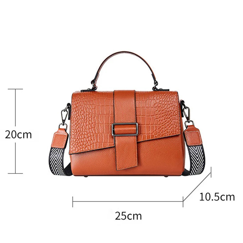 Vintage-Inspired Soft Leather Shoulder Bag - Trendy Mix