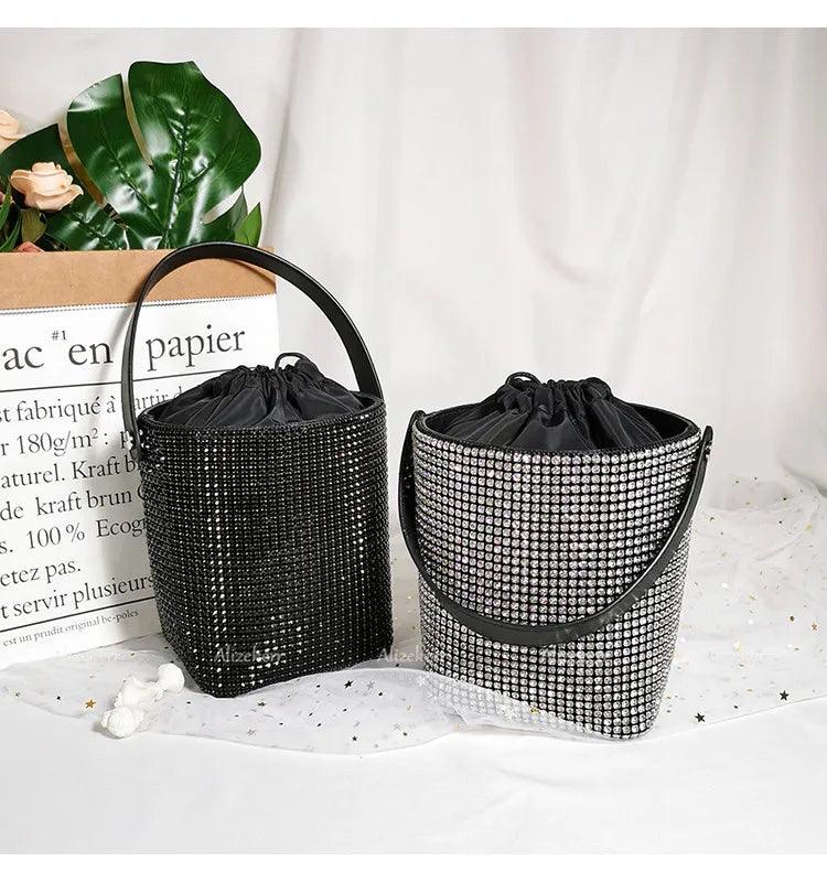 Dazzling Rhinestone Bucket Clutch Bag - Trendy Mix