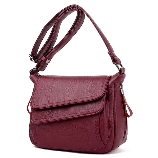 Chic Soft Leather Tote - Trendy Mix