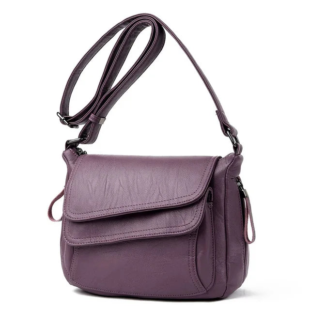 Chic Soft Leather Tote - Trendy Mix