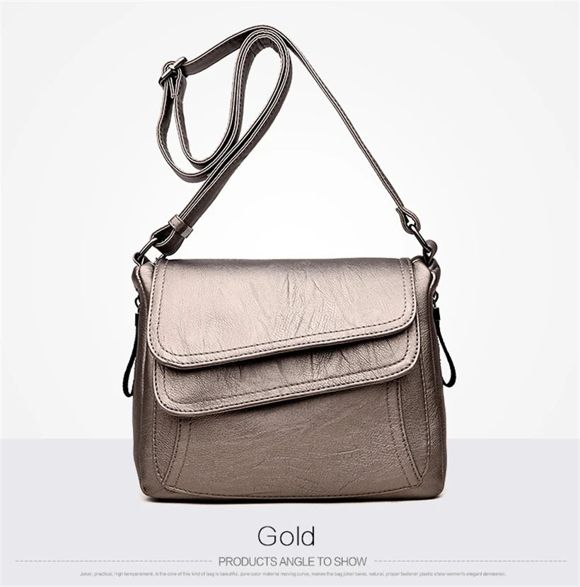 Chic Soft Leather Tote - Trendy Mix