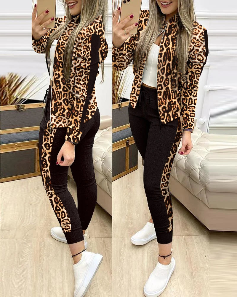 2024 Tracksuit suits 2 Piece Set Zipper Jacket+Long Pants Sports Suit Female Sweatshirt Sportswear Suit for Woman Clothing