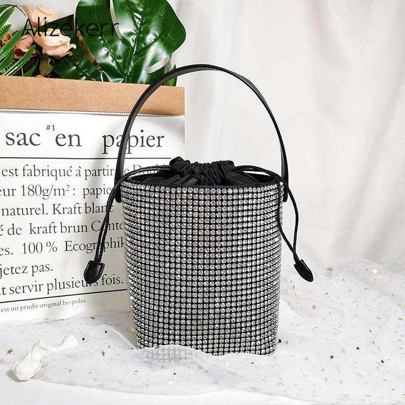 Dazzling Rhinestone Bucket Clutch Bag - Trendy Mix