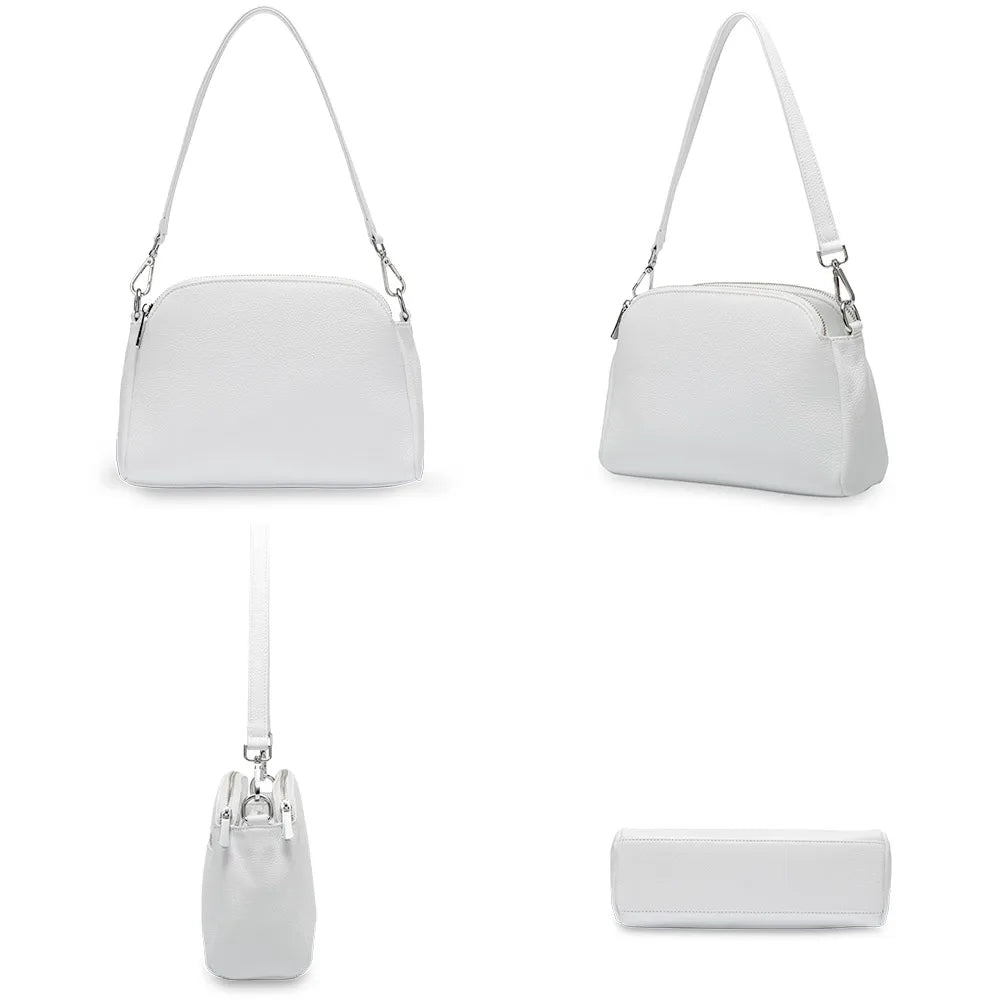 Chic Shell-Shape Leather Shoulder Bag - Trendy Mix