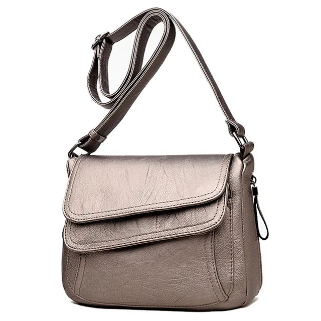 Chic Soft Leather Tote - Trendy Mix