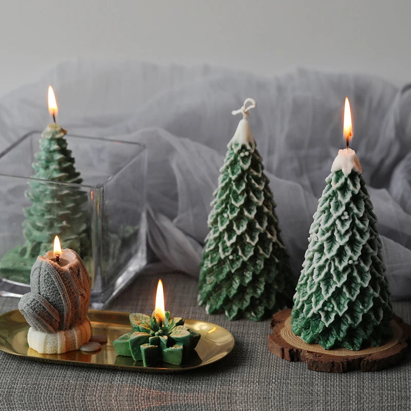 Large 3D Christmas Tree Candle Mold for Crafts