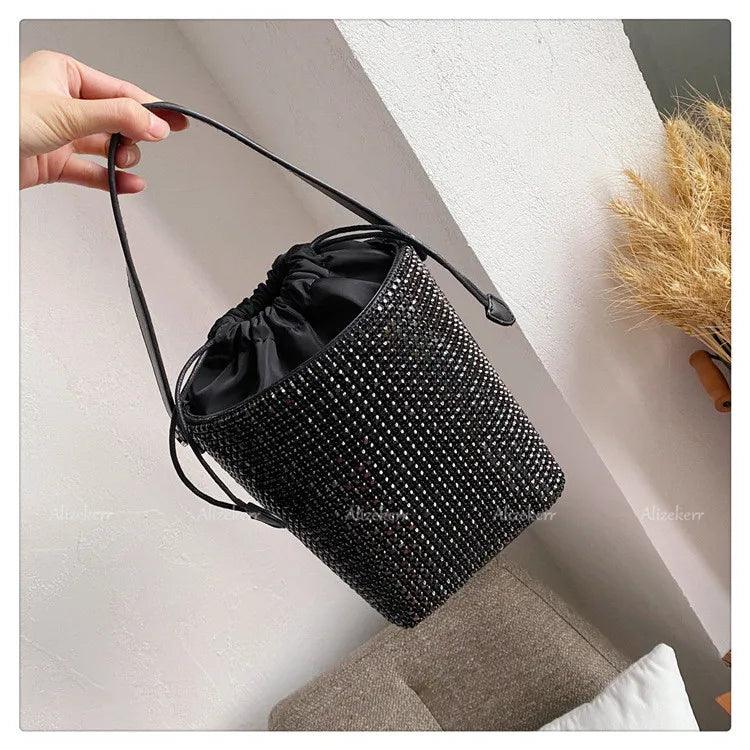 Dazzling Rhinestone Bucket Clutch Bag - Trendy Mix