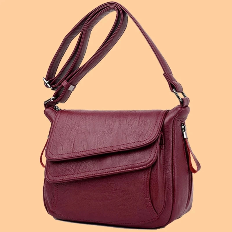 Chic Soft Leather Tote - Trendy Mix