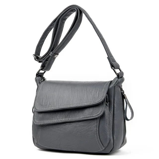 Chic Soft Leather Tote - Trendy Mix