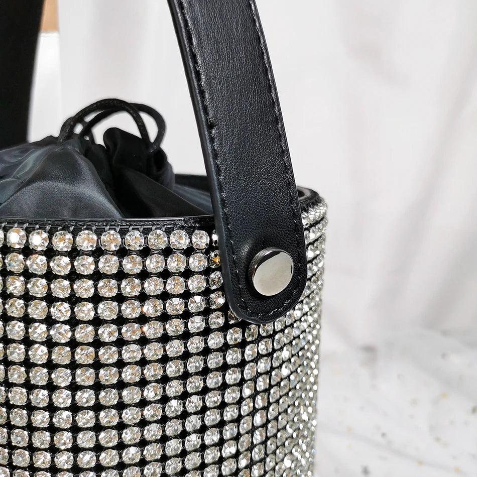 Dazzling Rhinestone Bucket Clutch Bag - Trendy Mix