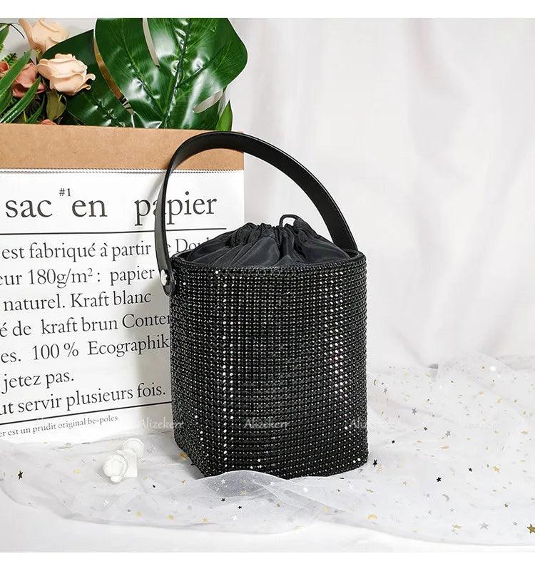 Dazzling Rhinestone Bucket Clutch Bag - Trendy Mix