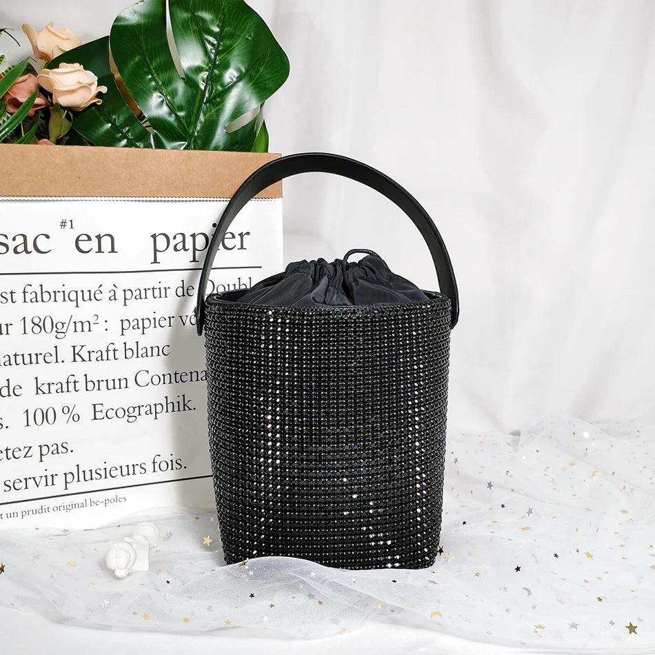 Dazzling Rhinestone Bucket Clutch Bag - Trendy Mix