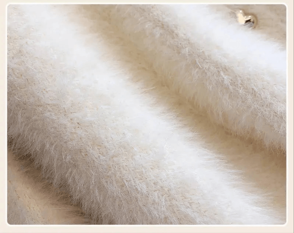 Imitation Mink Fur Knitted Cardigan 2024 New Autumn Clothing Women's Short Round Neck Small Fragrant Style Top Sweater Jacket - Trendy Mix
