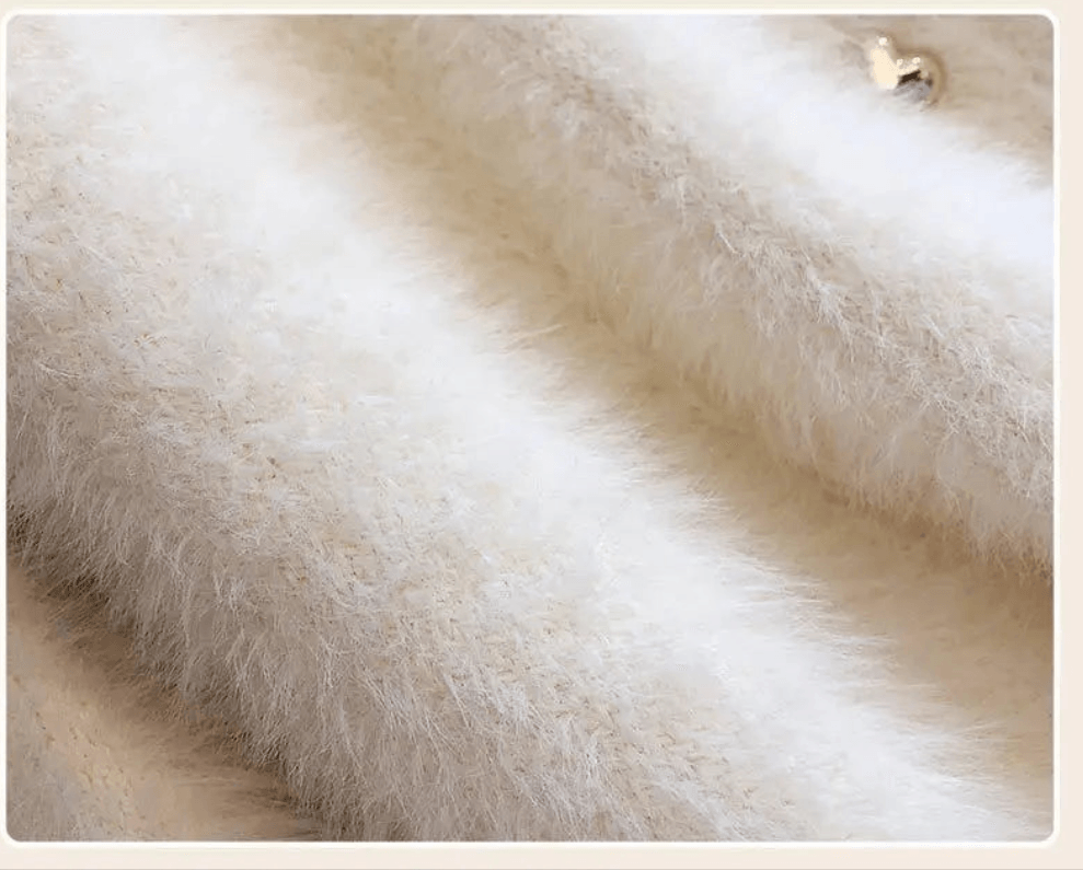 Imitation Mink Fur Knitted Cardigan 2024 New Autumn Clothing Women's Short Round Neck Small Fragrant Style Top Sweater Jacket - Trendy Mix