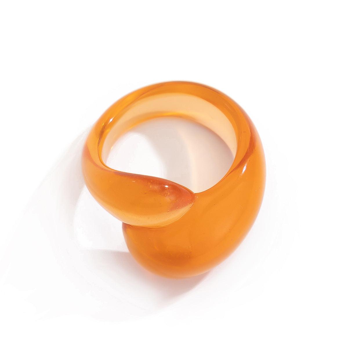 Irregular Double Water Drop Plastic Ring - Trendy Mix