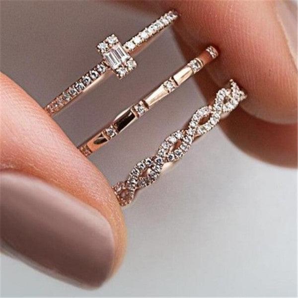 Fashion Creative Cross Ring Rhinestone Zircon - Trendy Mix