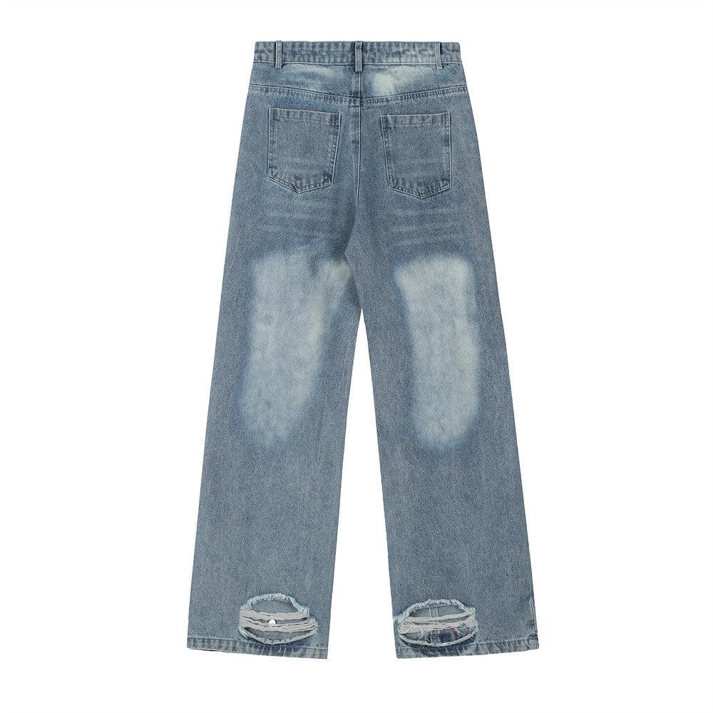 Washing Hole Do The Old Cowboy Straight-leg Trousers - Trendy Mix