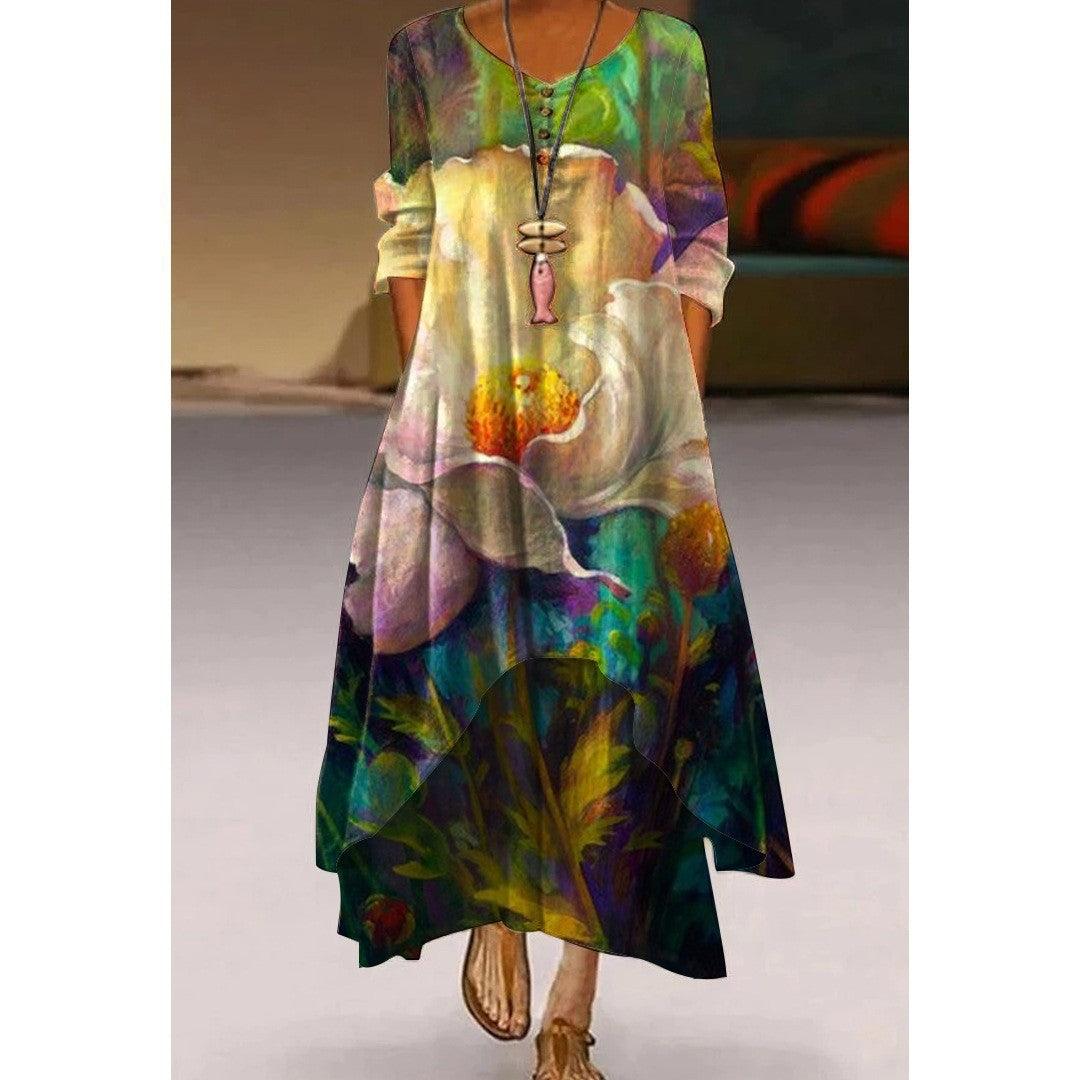 Irregular Flower Women's Dress Female - Trendy Mix