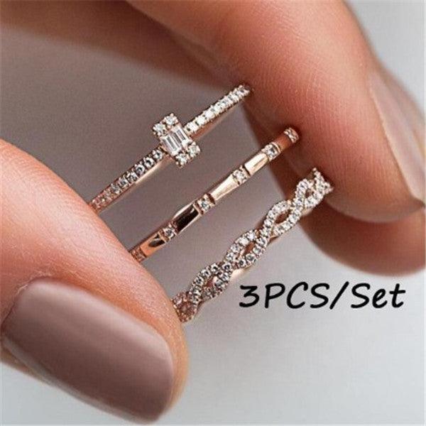 Fashion Creative Cross Ring Rhinestone Zircon - Trendy Mix