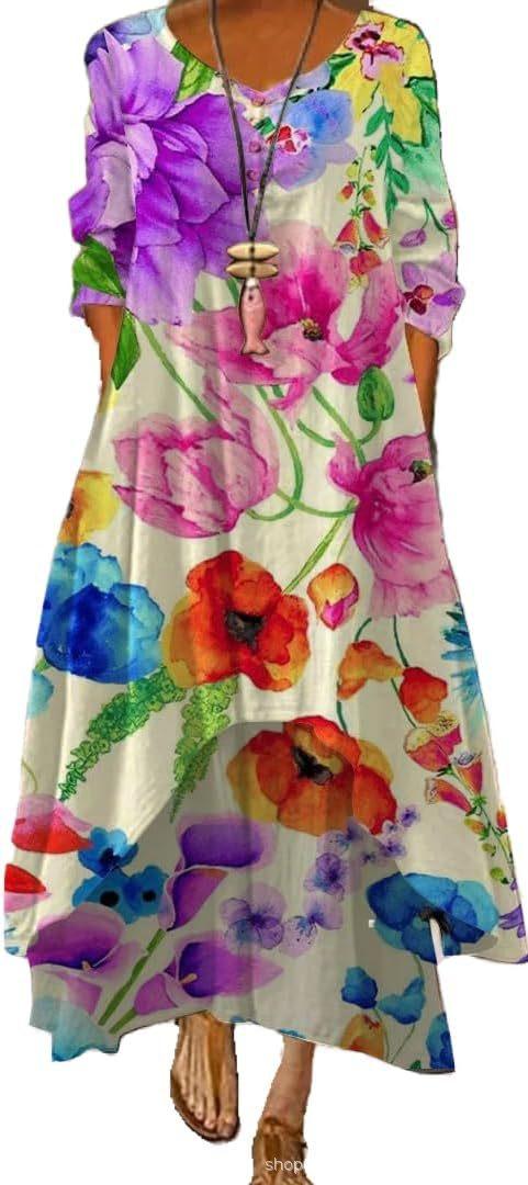 Irregular Flower Women's Dress Female - Trendy Mix