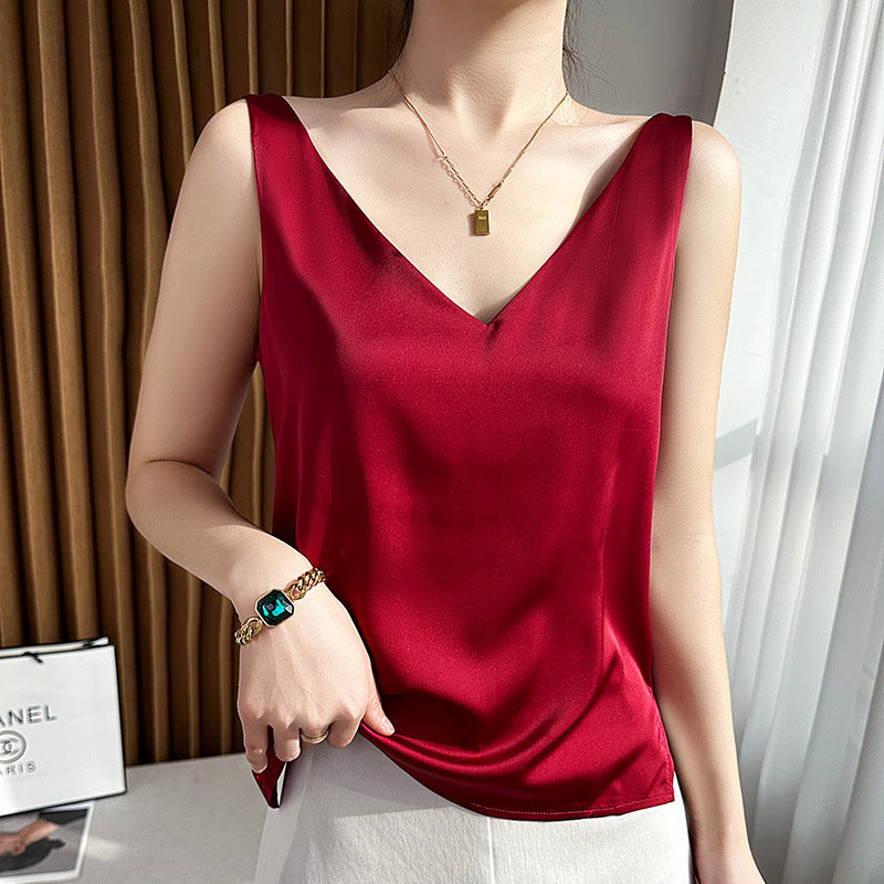 Plus Size Satin Vest Suit