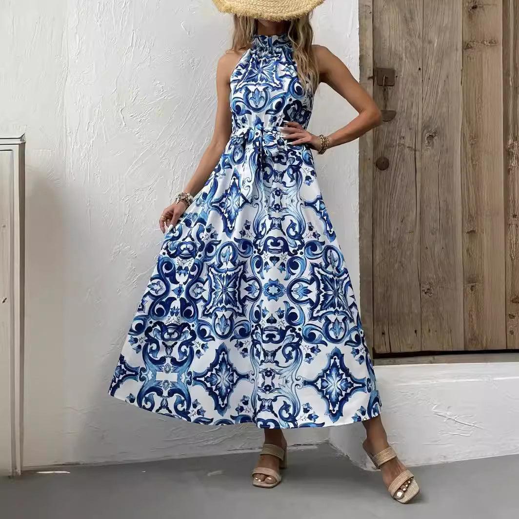 Bohemian Retro Print Dress Women - Trendy Mix